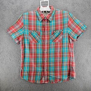 Denim & Supply Ralph Lauren Shirt Men's‎ Colorful Plaid Short Sleeve Size L